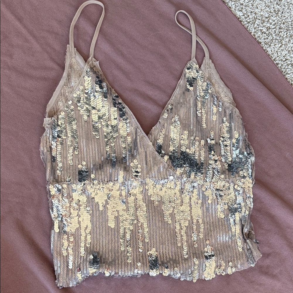 Zara Gold and Silver Sequin Camisole